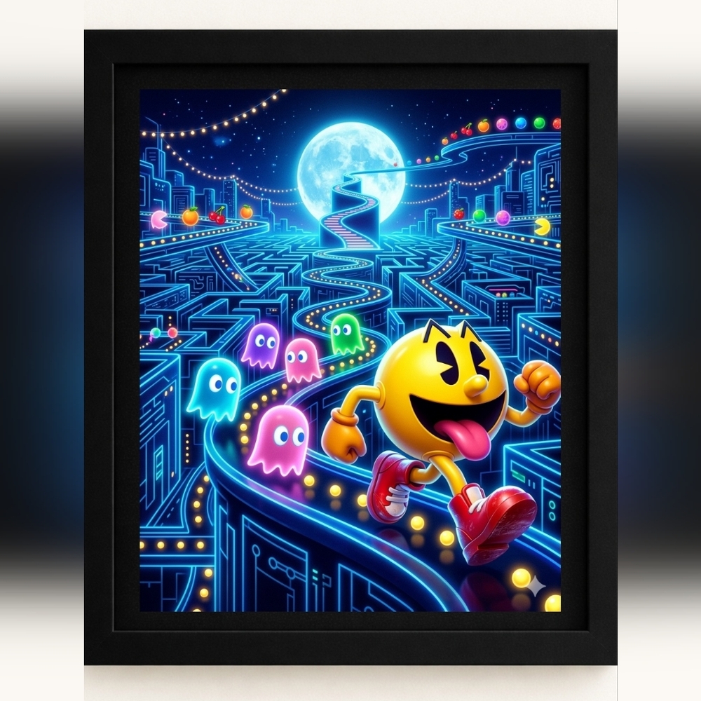 A.I. 80s, 90s & 2000s Nostalgia Game Art Print 8x10 in Frame